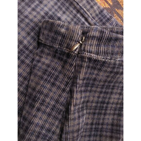 NEW SO Women's Plaid Corduroy Mini Skirt, Lace-Up Front 20/38W Gray & Blue. - Picture 7 of 7